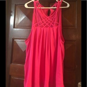 Pink Lattice neckline swing cami